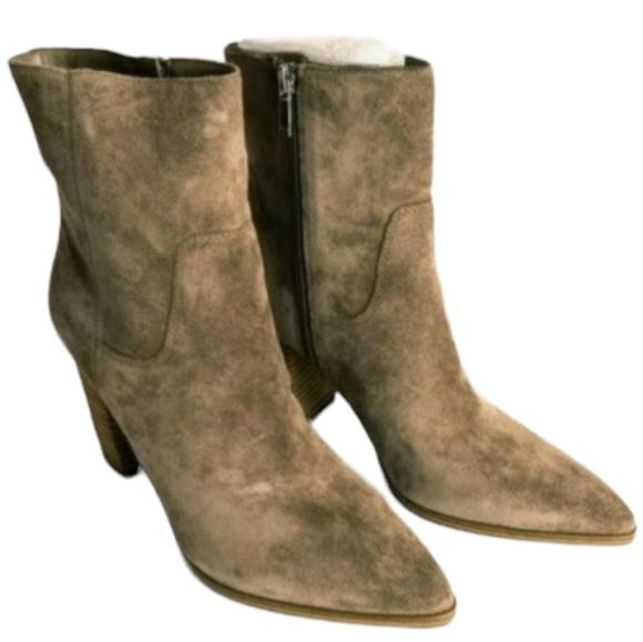 Marc Fisher Shoes - Marc Fisher LTD Giana Western Bootie -Beige/Taupe